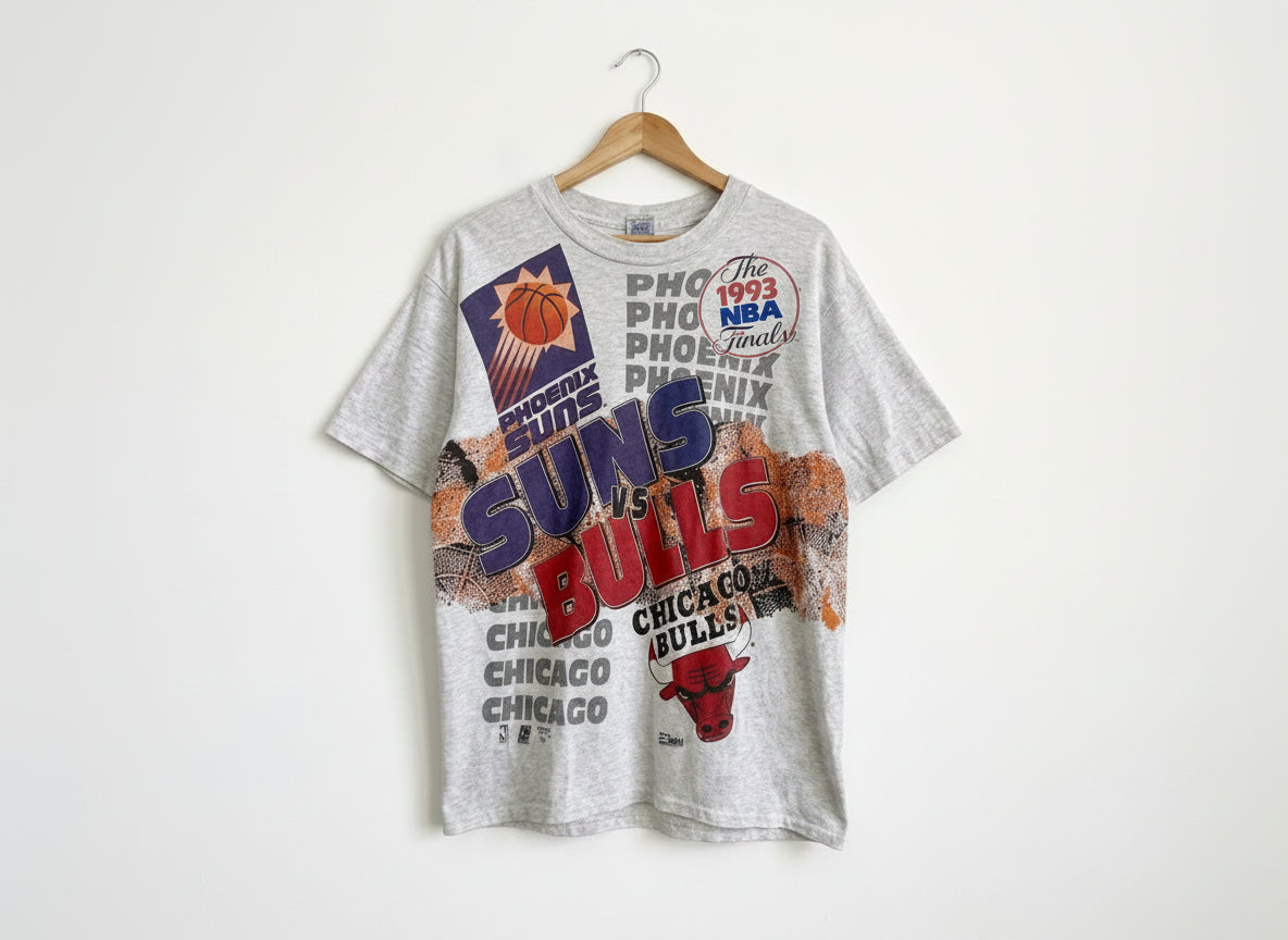 Vintage 1993 NBA Finals Phoenix Suns vs Chicago Bulls T-Shirt (Size L)