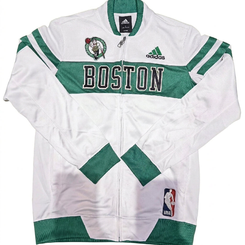 Vintage Adidas Boston Celtics Full Zip Track Jacket White/Green NBA