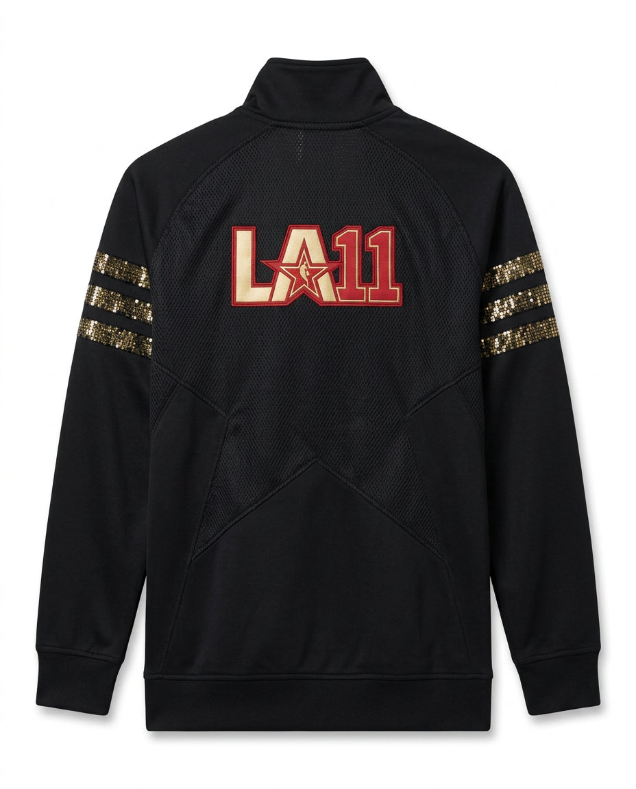 Vintage Adidas LA11 All-Star Track Jacket Black Gold Red Full Zip