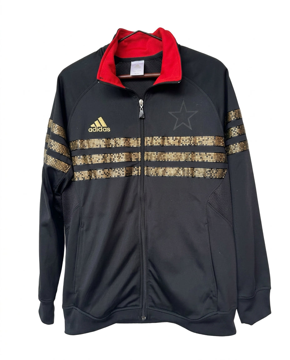 Vintage Adidas LA11 All-Star Track Jacket Black Gold Red Full Zip