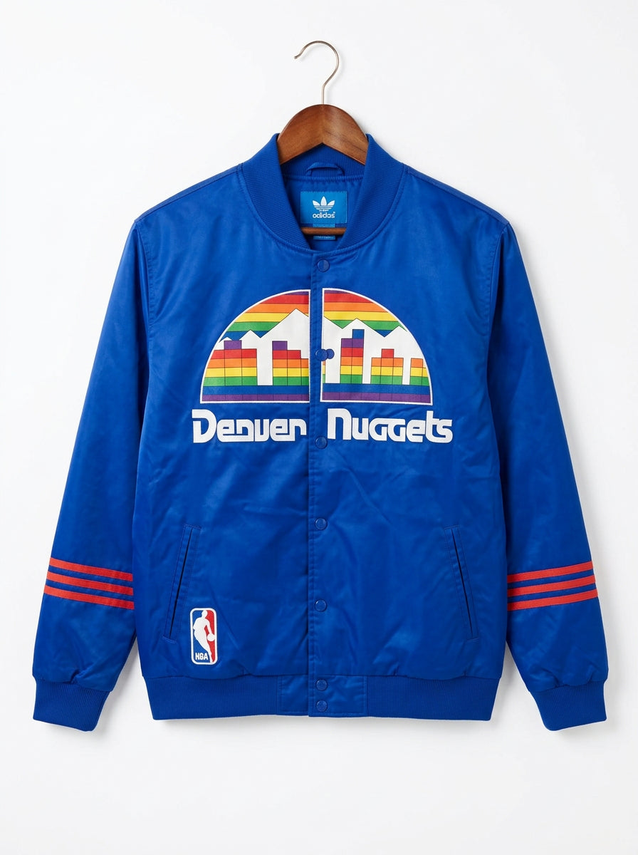 Vintage Adidas Denver Nuggets Reversible Satin Bomber Jacket NBA