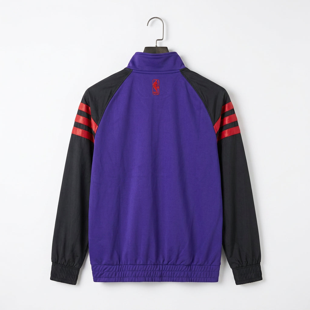 Vintage Adidas Toronto Raptors Dinosaur Logo Track Jacket Y2K Purple Black