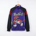 Vintage Adidas Toronto Raptors Dinosaur Logo Track Jacket Y2K Purple Black