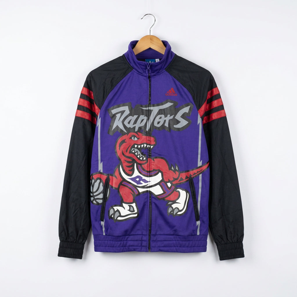 Vintage Adidas Toronto Raptors Dinosaur Logo Track Jacket Y2K Purple Black