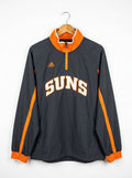 Vintage Adidas Phoenix Suns 1/4 Zip Pullover Jacket Black Orange NBA