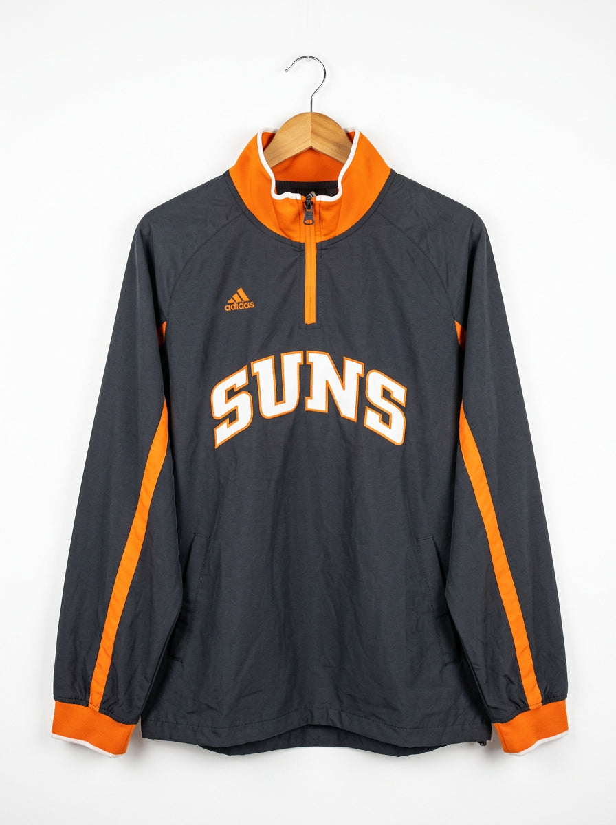 Vintage Adidas Phoenix Suns 1/4 Zip Pullover Jacket Black Orange NBA