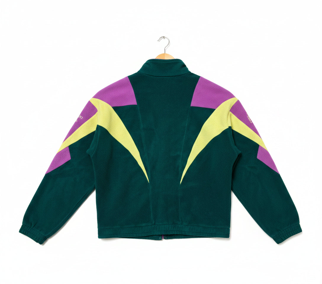 Vintage 90s Fila Team Italia Polartec Fleece Jacket Green Purple