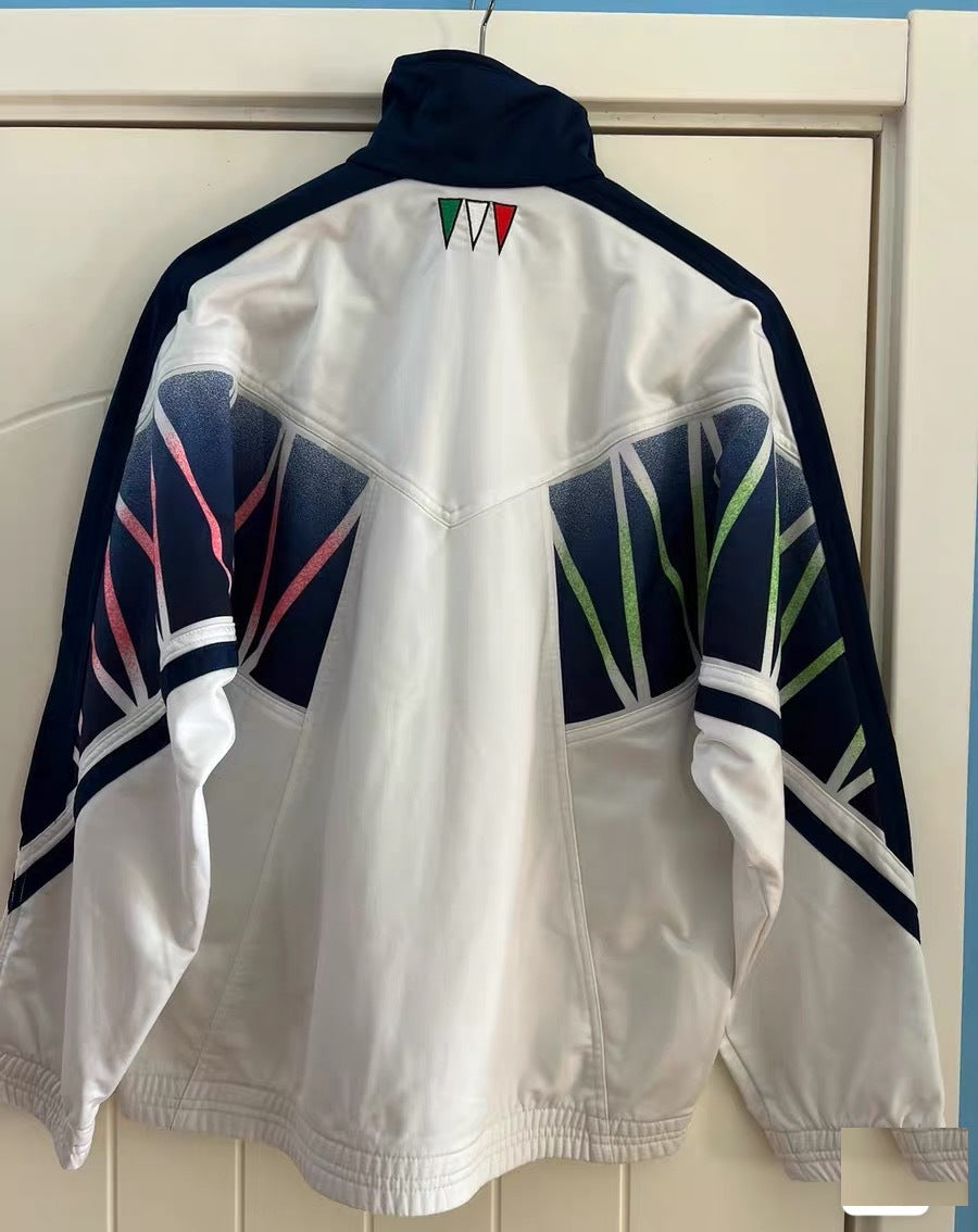 Vintage 1994 Italy National Team Diadora Track Jacket World Cup FIGC White Blue