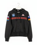 Vintage Kappa Freedom Peace Equality Full Zip Hoodie Black Y2K