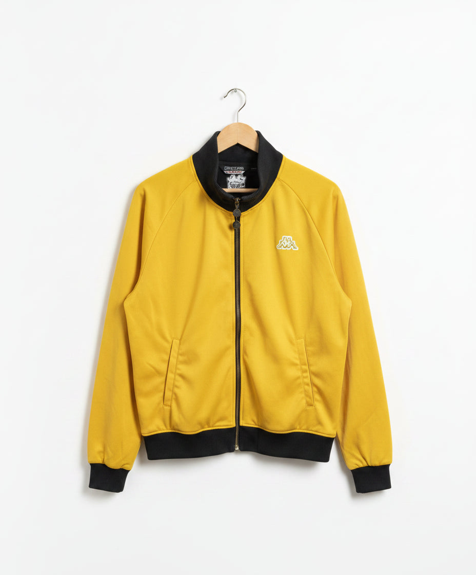 Vintage Kappa Germany Track Jacket Black & Yellow Full Zip