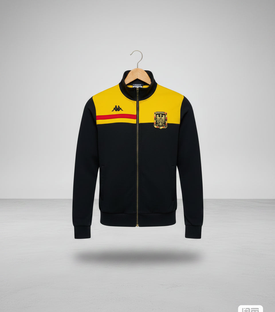 Vintage Kappa Germany Track Jacket Black & Yellow Full Zip