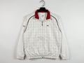 Vintage Lacoste Sport Check Windbreaker Jacket White Red Full Zip