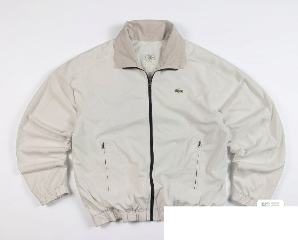 Vintage Lacoste Sport Lightweight Jacket Cream Full Zip