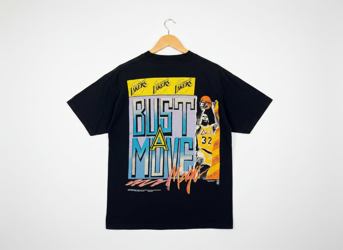 Vintage 1990s Magic Johnson Bust A Move Lakers T-Shirt (Size M)