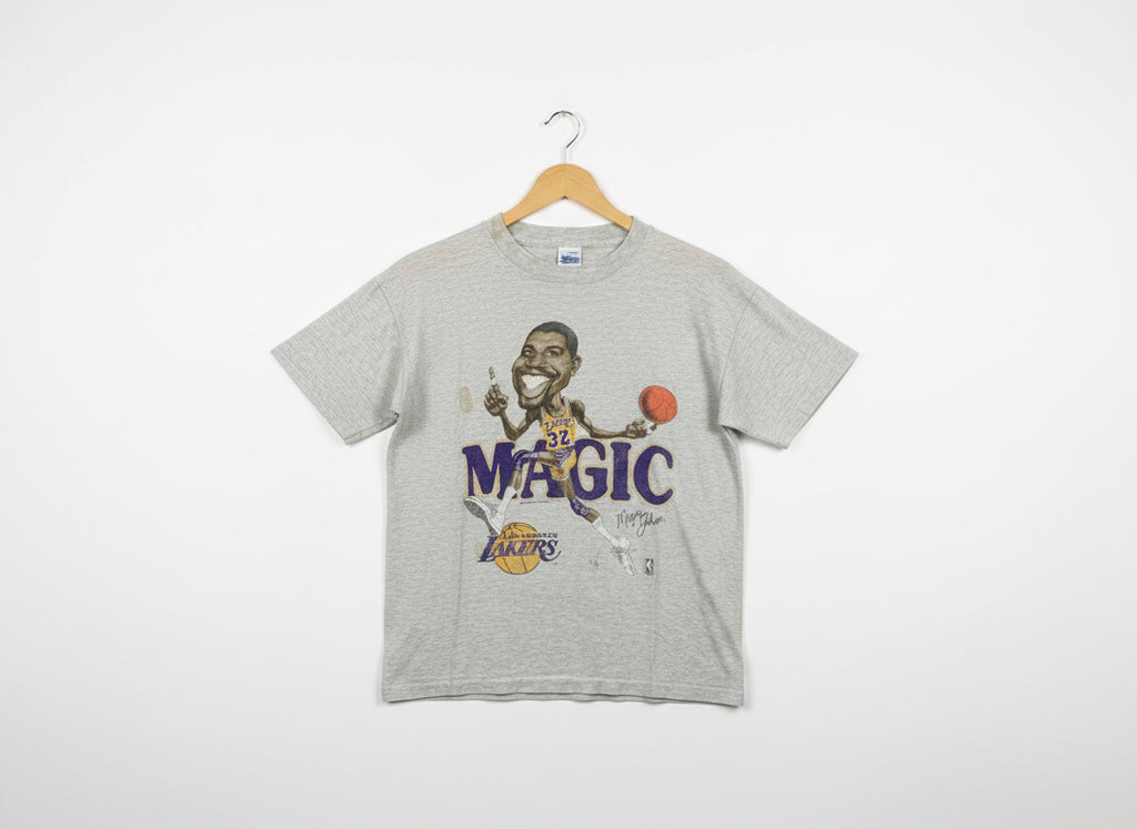 Vintage 1990s Magic Johnson Los Angeles Lakers T-Shirt (Size L)