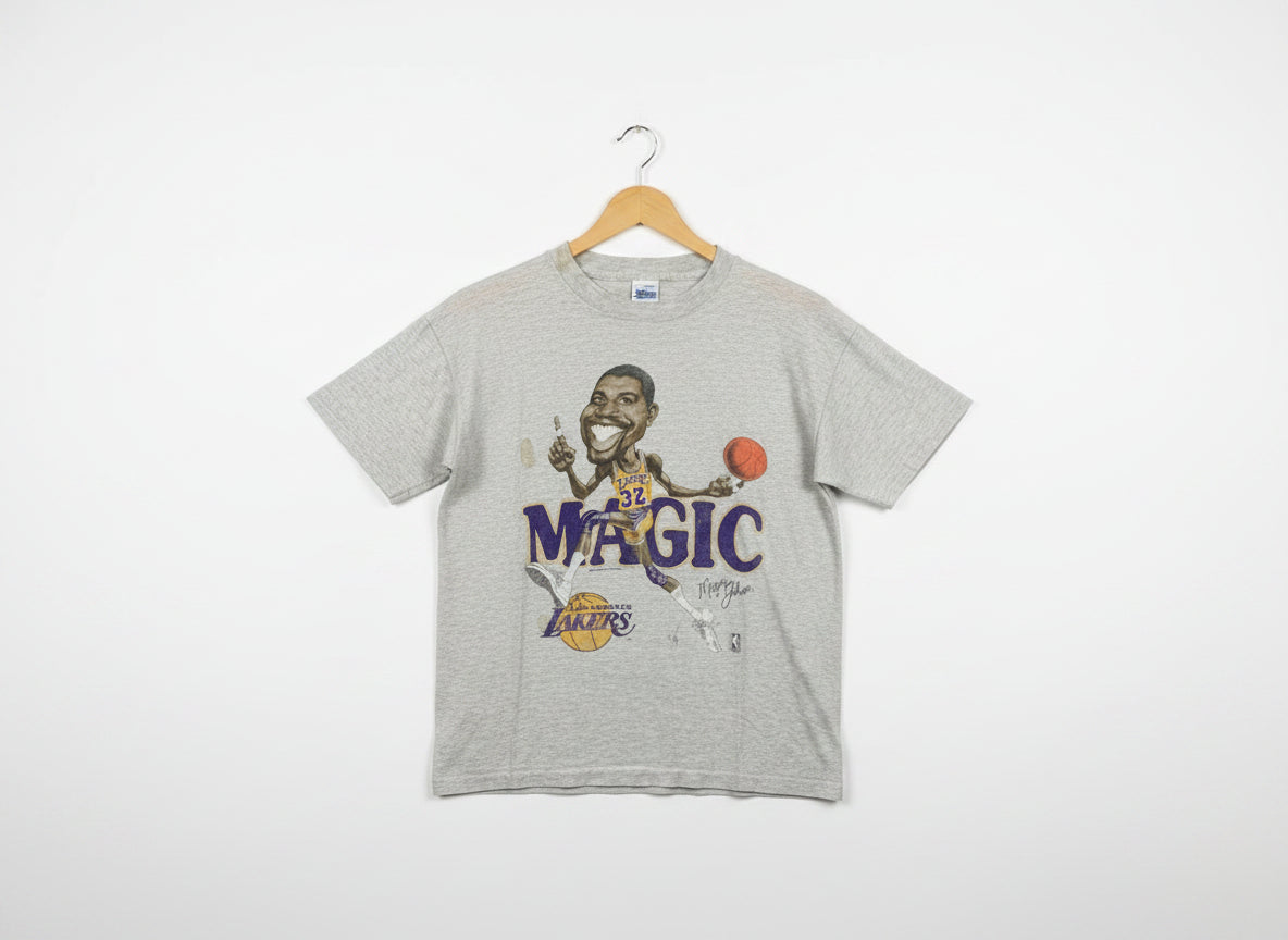 Vintage 1990s Magic Johnson Los Angeles Lakers T-Shirt (Size L)