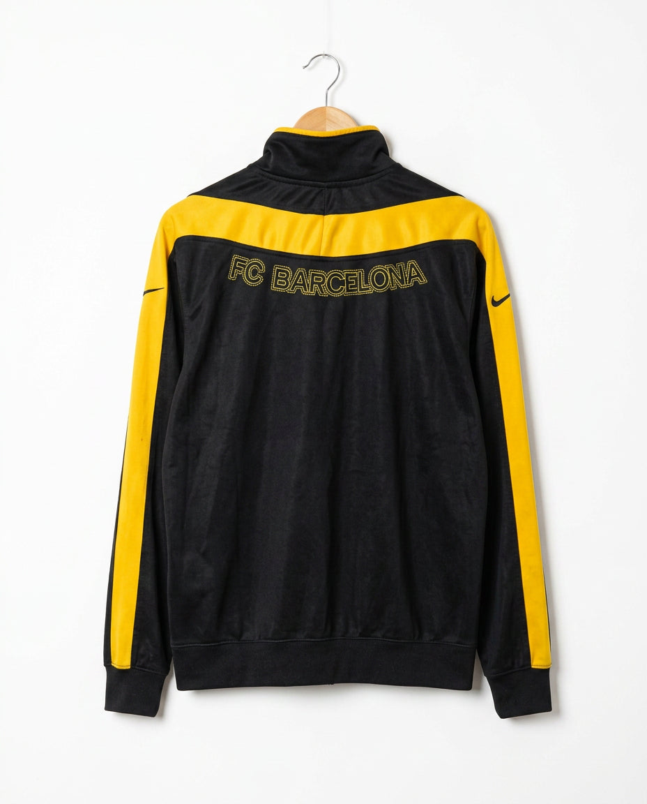 Vintage Nike FC Barcelona UEFA Champions League Track Jacket Black Yellow