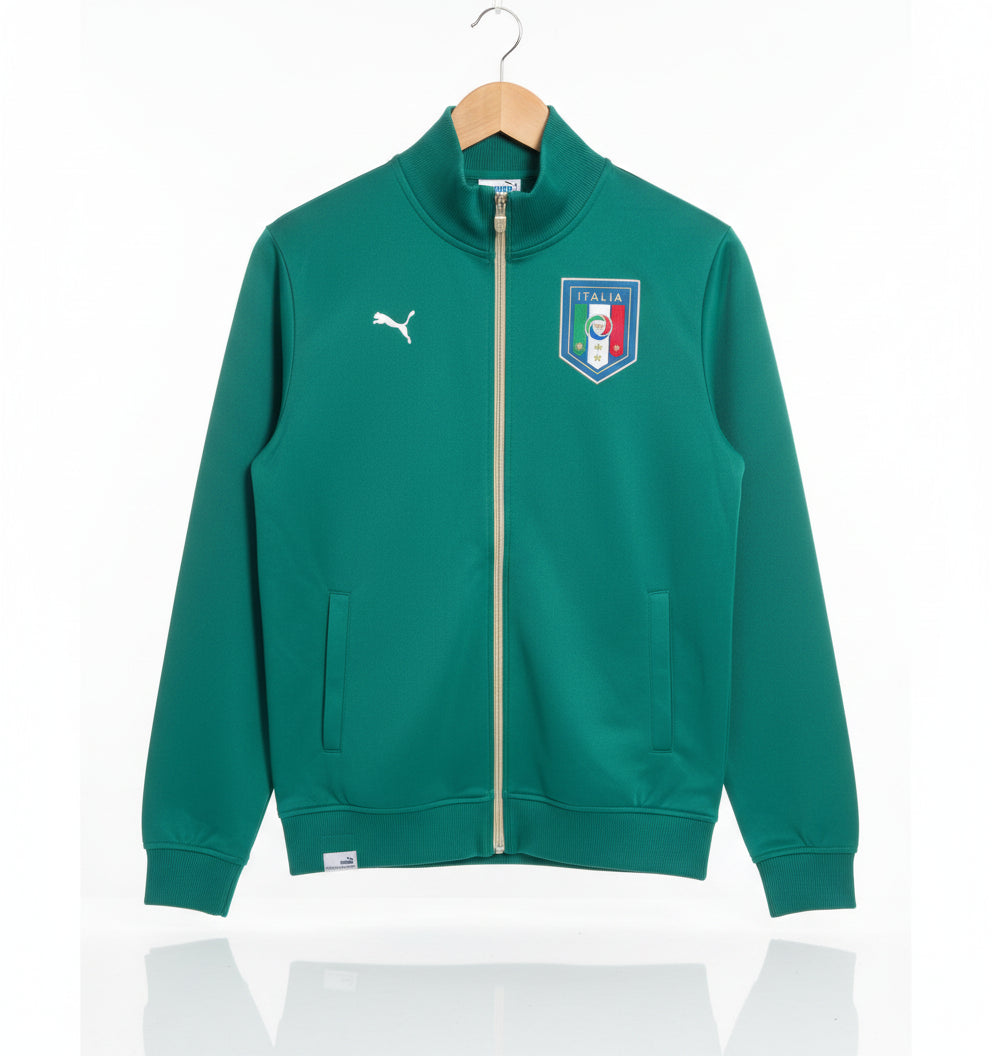 Vintage 2006–2008 Puma Italy FIGC Track Jacket Green Full Zip