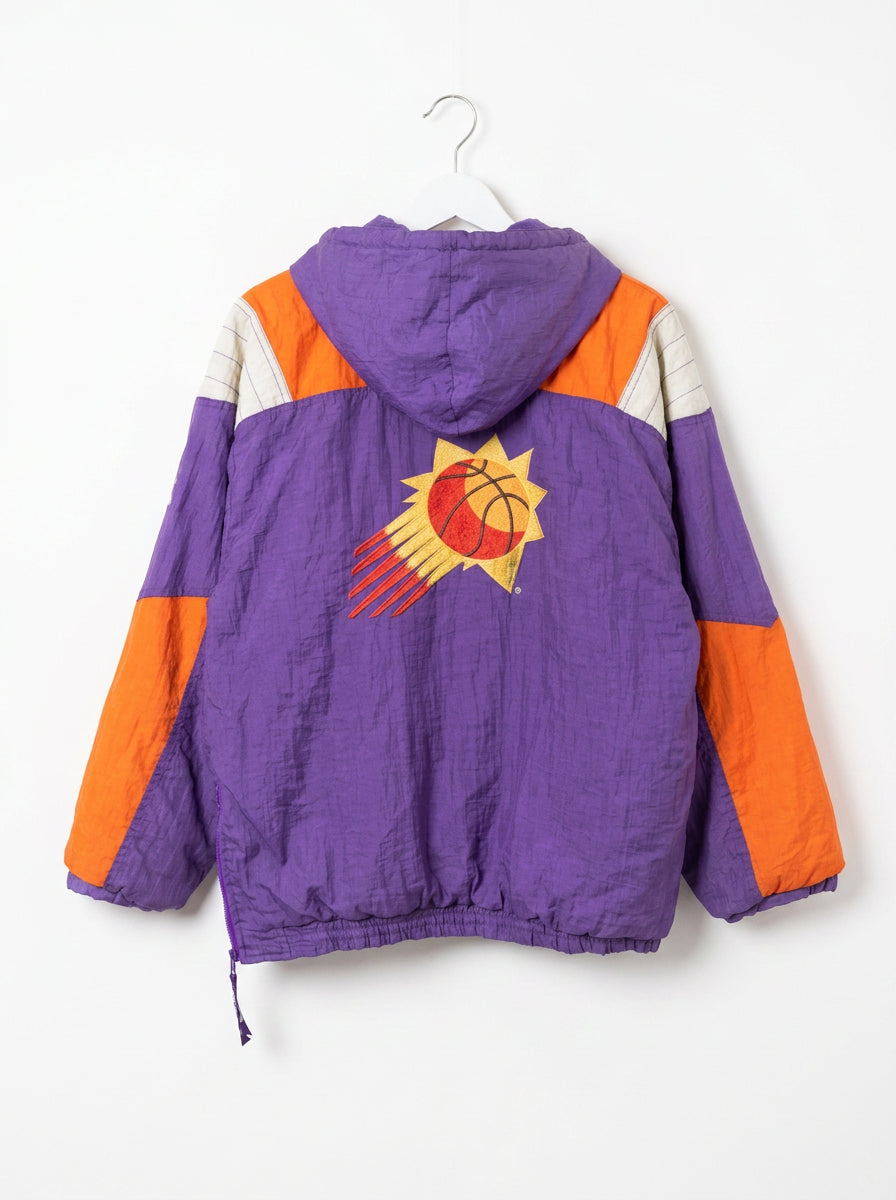 Vintage 90s Starter Phoenix Suns NBA Pullover Jacket Purple Orange