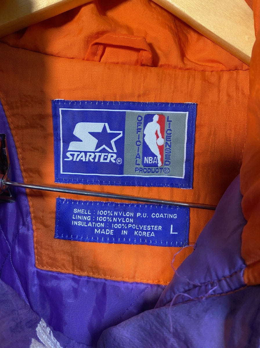 Vintage 90s Starter Phoenix Suns NBA Pullover Jacket Purple Orange