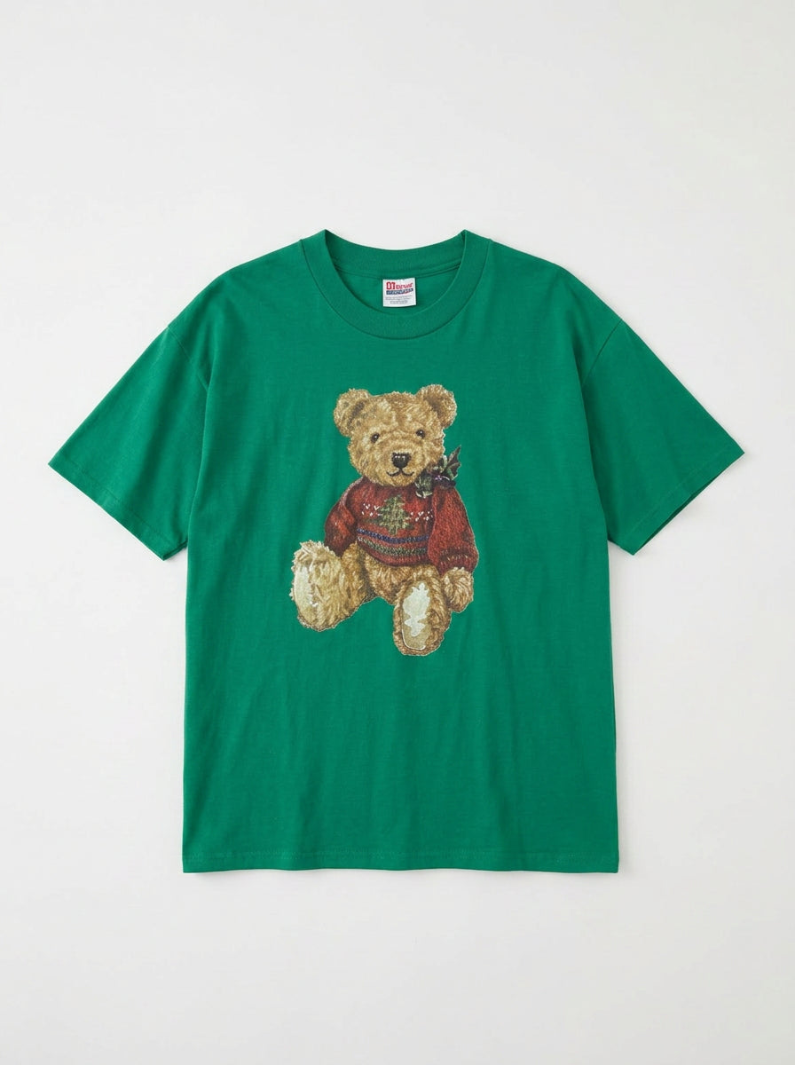 Teddy bear Christmas tee — front