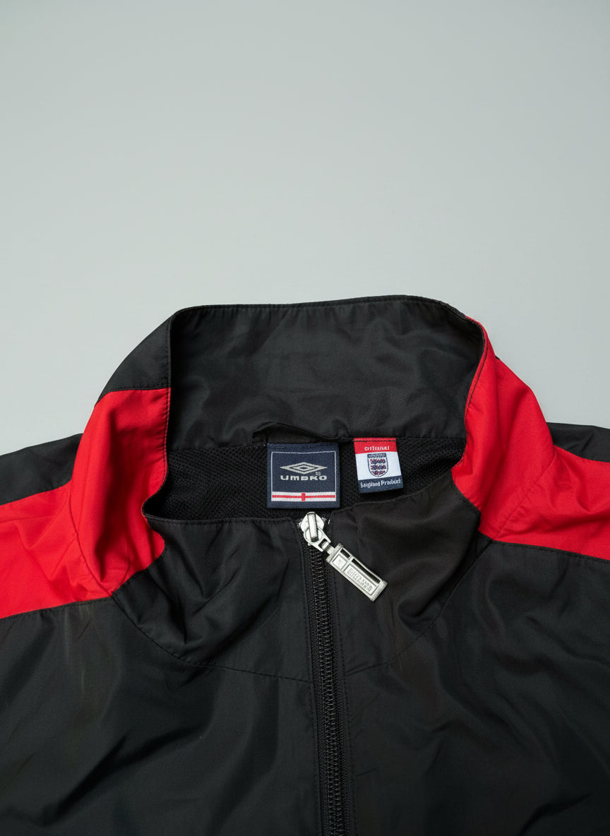 Vintage Umbro England 2002–04 Track Jacket Black/Red