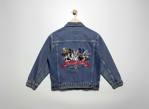 1997 Warner Bros Looney Tunes Embroidered Denim Jacket