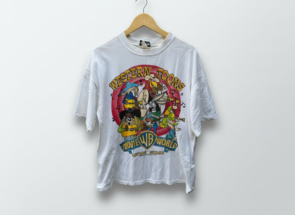 Vintage 1993 Warner Bros Movie World Western Toons T-Shirt