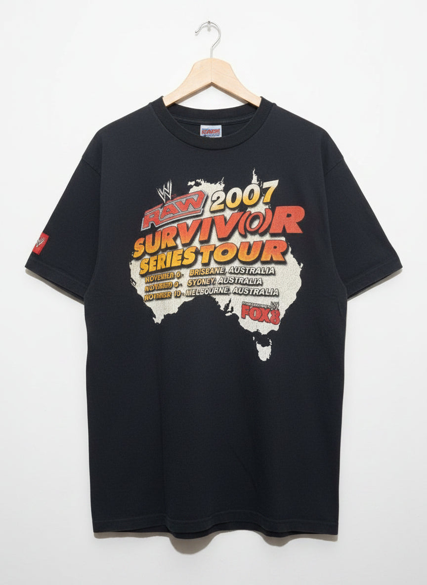 Vintage WWE RAW Survivor Series Tour 2007 Australia T-Shirt