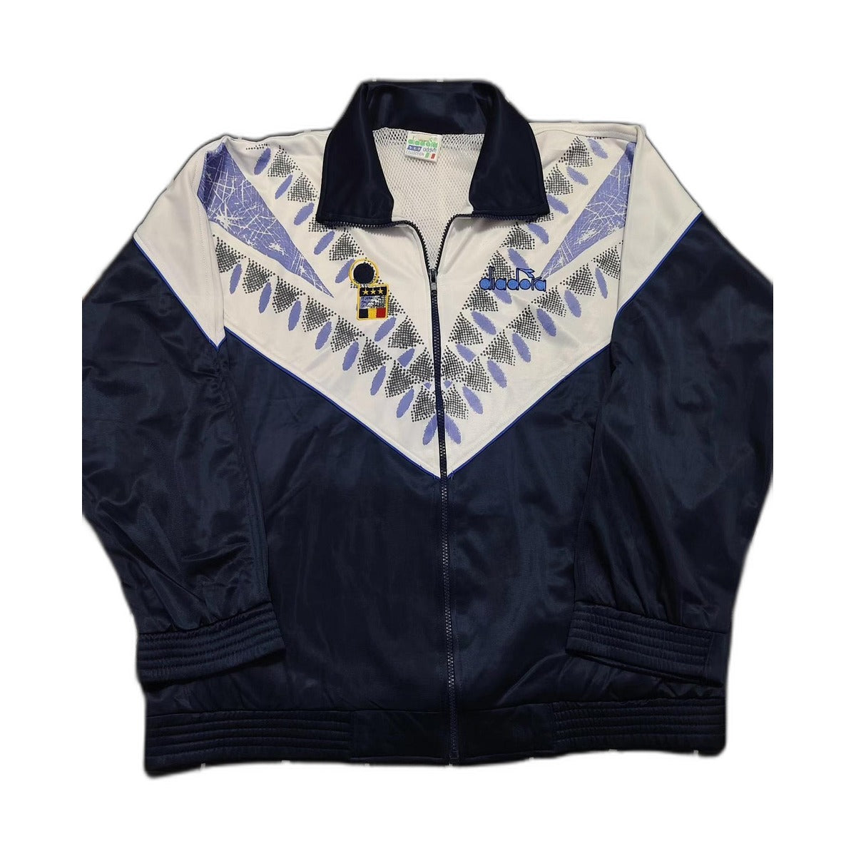Vintage 90s Diadora Full Tracksuit Set Navy White Embroidered
