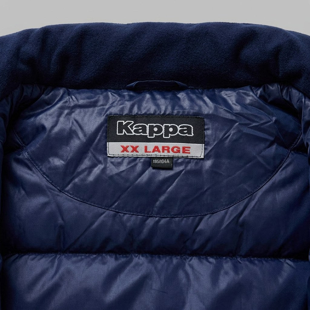 Vintage Kappa AS Roma Hooded Puffer Jacket 2000s Navy