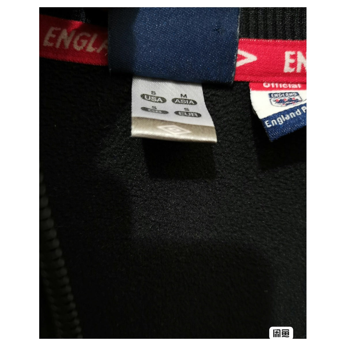 Vintage 2001–03 Umbro England Track Jacket Black Red
