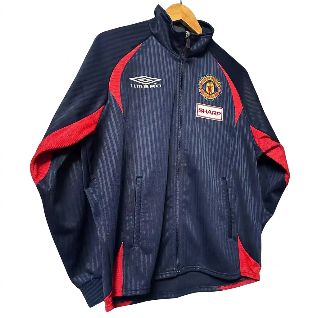 Vintage 2000–2002 Umbro Manchester United SHARP Track Jacket Navy Red
