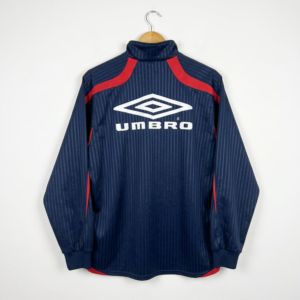 Vintage 2000–2002 Umbro Manchester United SHARP Track Jacket Navy Red